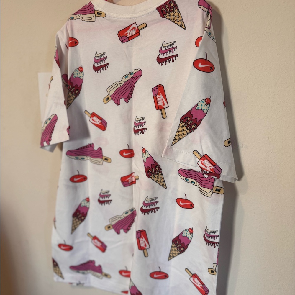 Nike White Tee with Pink and Red Graphics - Picture 2 of 3